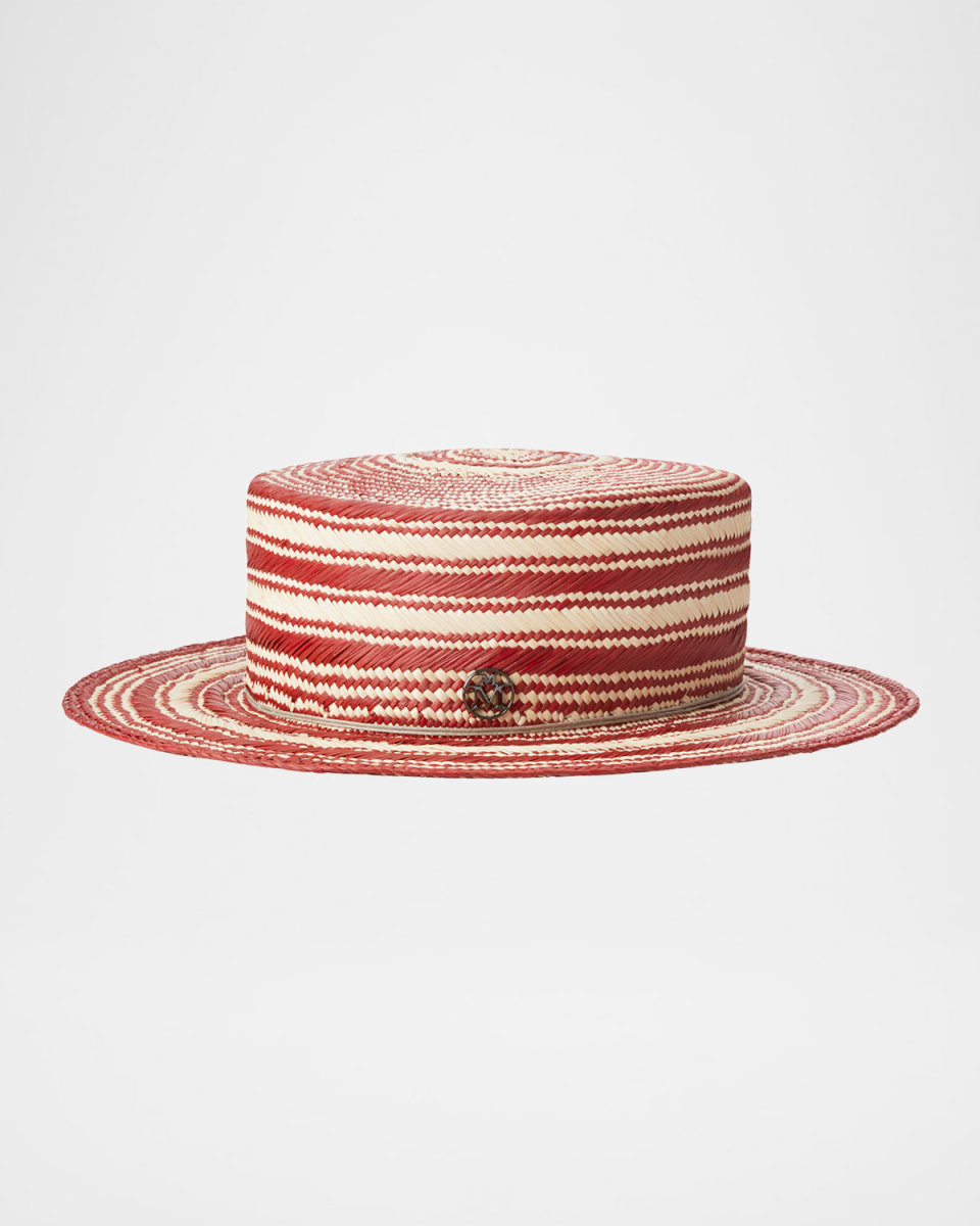 Kiki Striped Straw Boater Hat